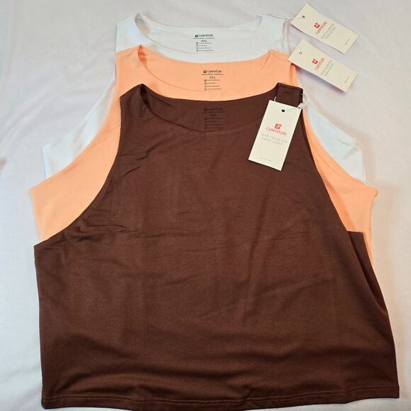 CYANSTYLE Women's 3 Piece Tank Tops Sleeveless Halter Neck Tank Crop Tops - Picture 9 of 15